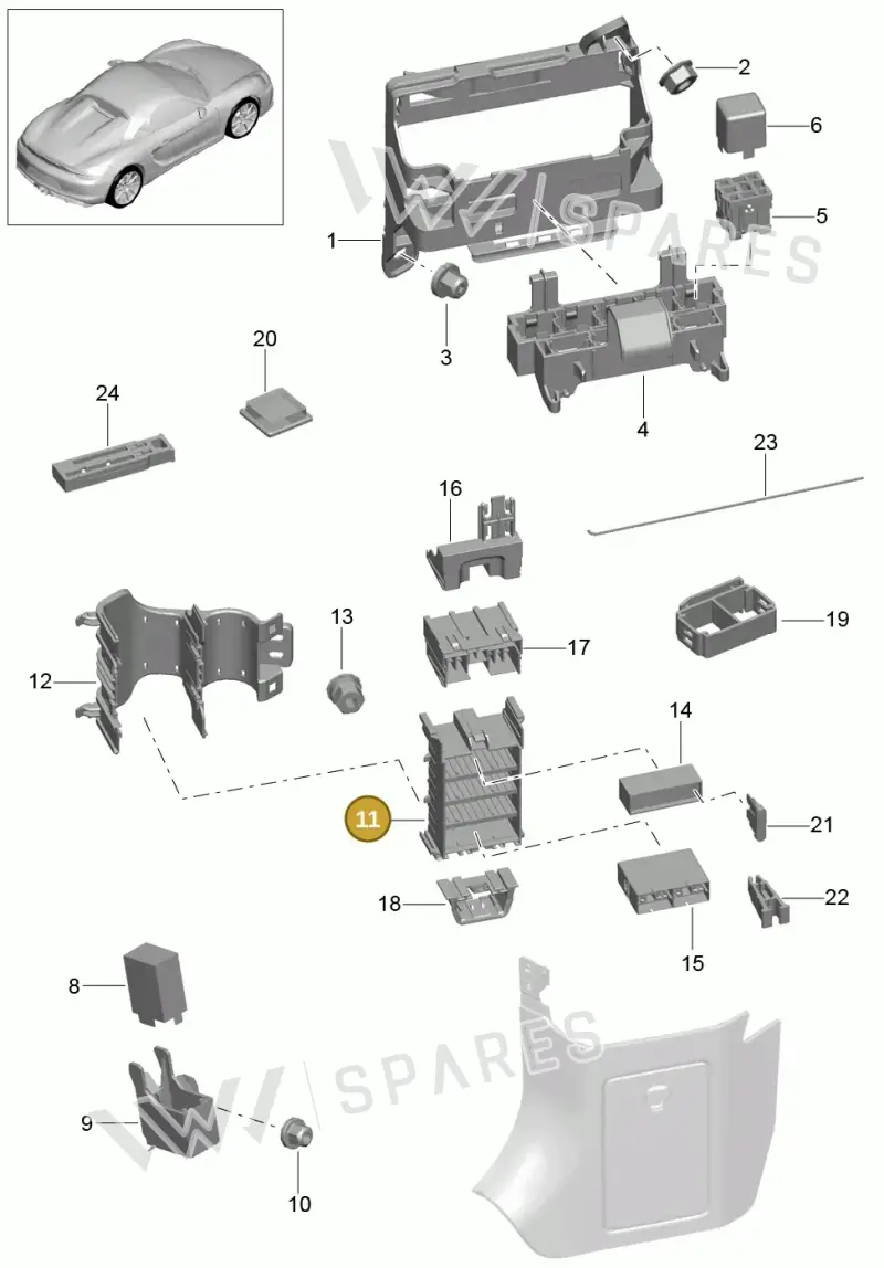 99161010100 — Porsche Boxster Spyder (2015-2016) diagram p46902000, position 11