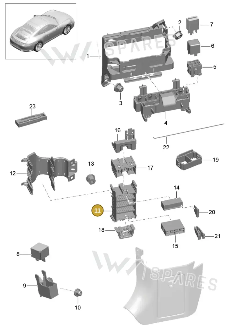 99161010100 — Porsche 911 (2016-2019) diagram p47902000, position 11