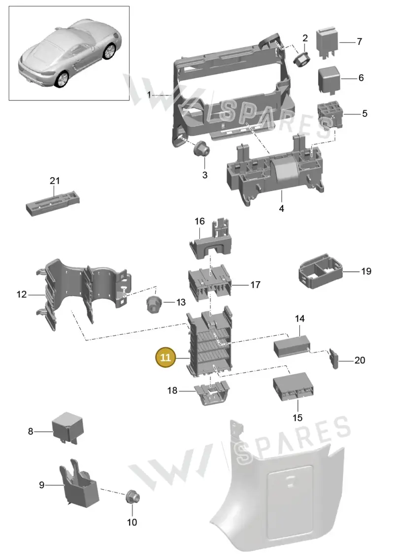 99161010100 — Porsche Cayman (2016-2019) diagram p50902000, position 11