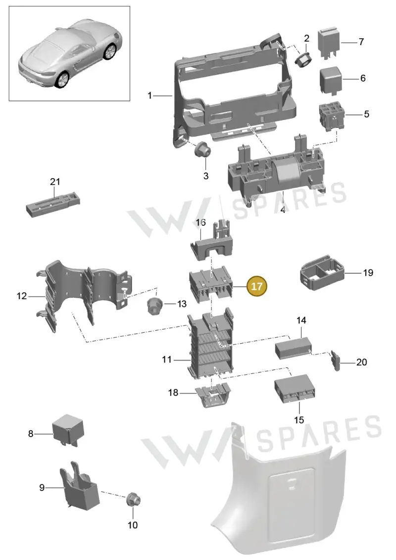 99161010200 — Porsche Cayman (2016-2019) diagram p50902000, position 17