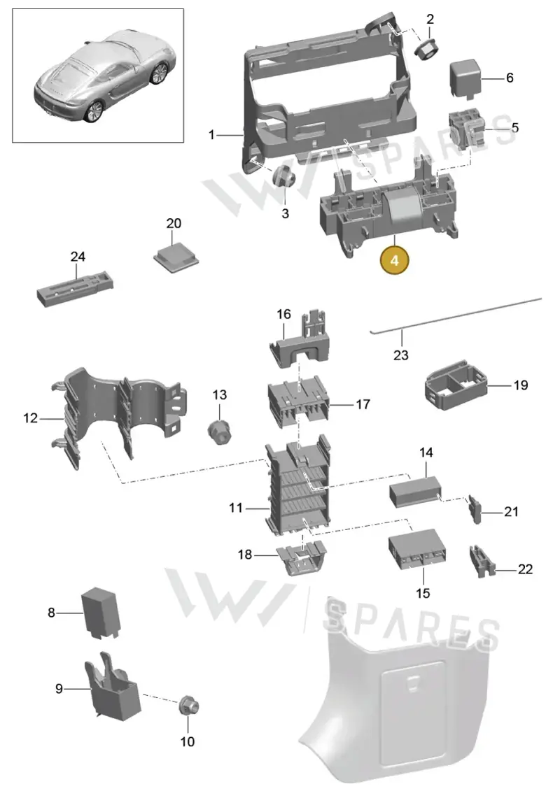 99161010500 — Porsche Cayman (2013-2016) diagram p40902000, position 4
