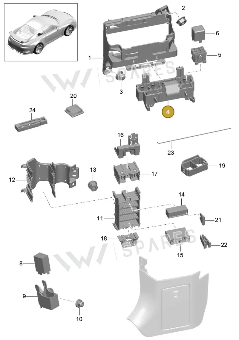99161010500 — Porsche 991 R (2013-2020) diagram p41902000, position 4
