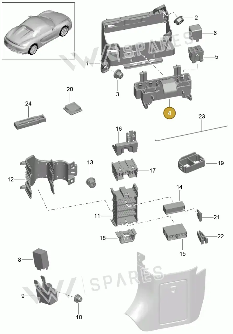 99161010500 — Porsche Boxster Spyder (2015-2016) diagram p46902000, position 4