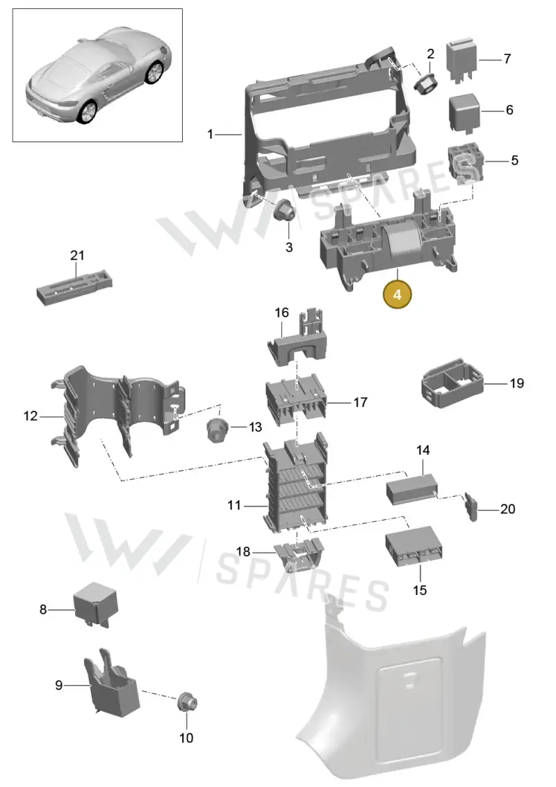 99161010500 — Porsche Cayman (2016-) diagram p50902000, position 4