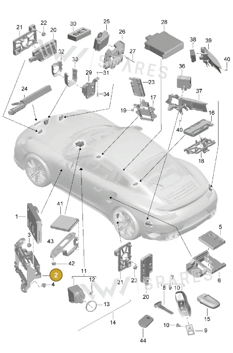 99161011100 — Porsche GT2 RS Clubsport (2013-2020) diagram p42901004, position 2