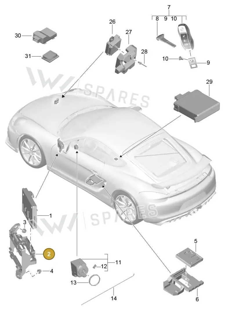 99161011100 — Porsche Cayman GT4 (2015-2016) diagram p45901004, position 2