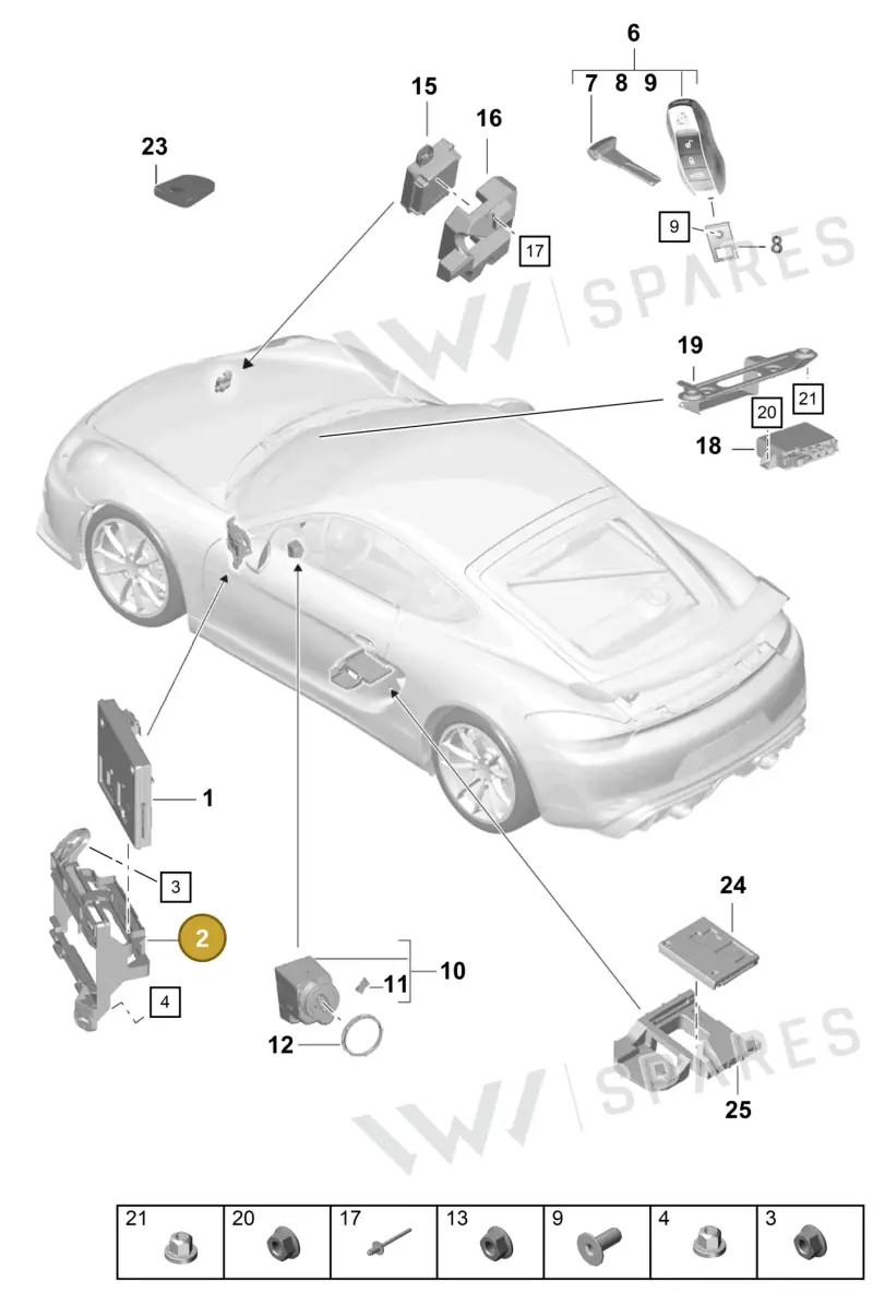 99161011100 — Porsche Cayman (2019-2022) diagram p55901040, position 2