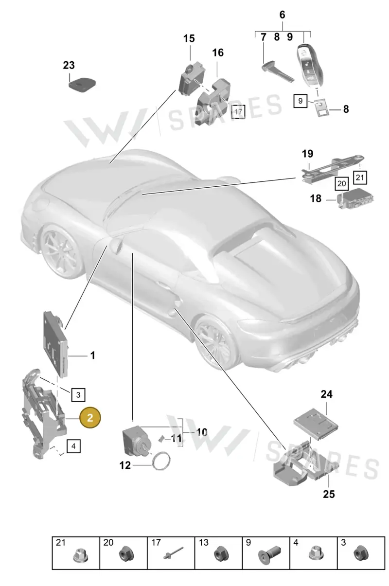 99161011100 — Porsche Boxster Spyder (2019-2020) diagram p54901040, position 2