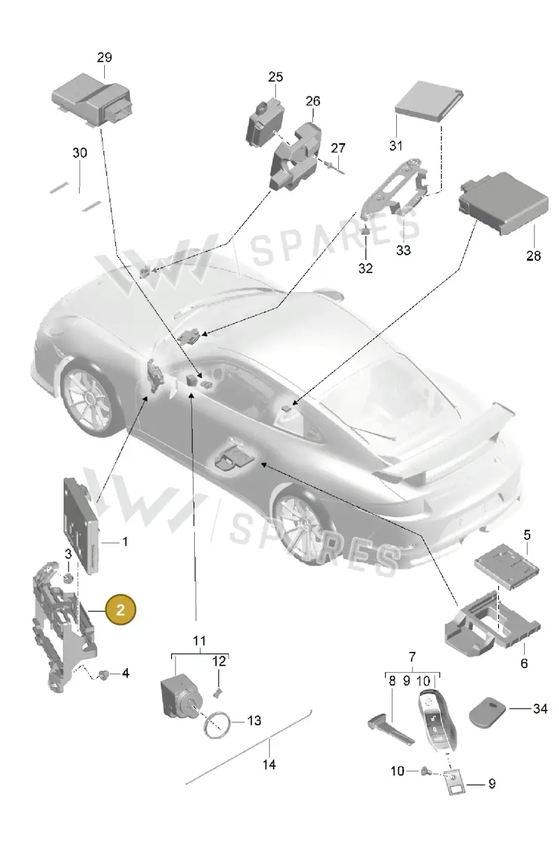 99161011300 — Porsche 911 (2013-2020) diagram p41901004, position 2