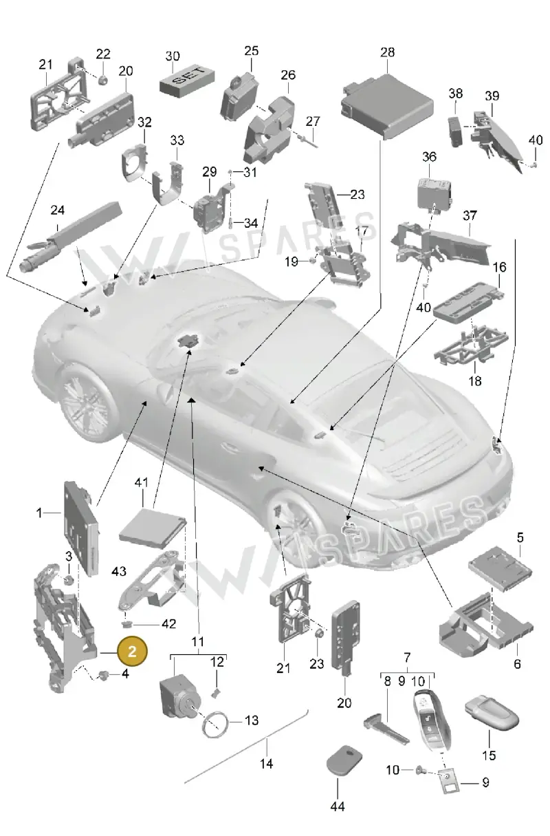 99161011300 — Porsche GT2 RS Clubsport (2013-2020) diagram p42901004, position 2