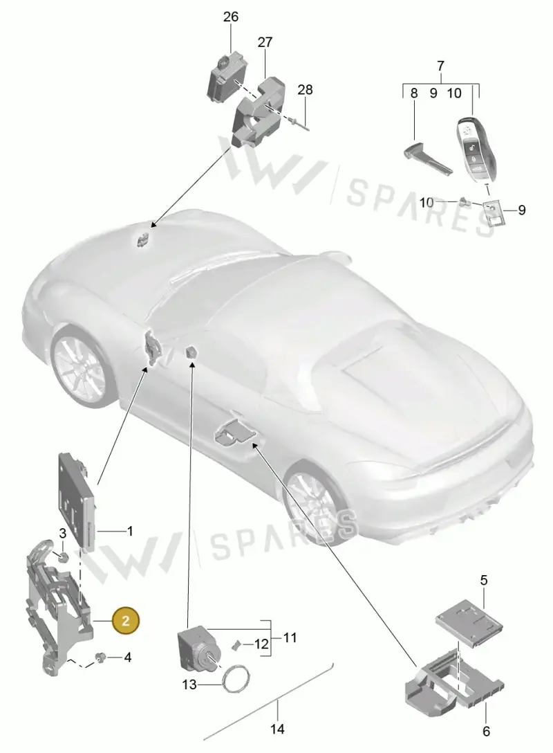 99161011300 — Porsche Boxster Spyder (2015-2016) diagram p46901004, position 2
