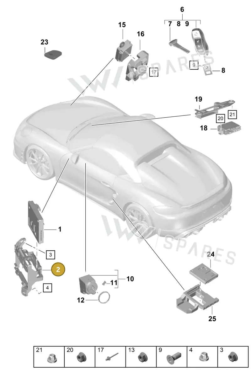 99161011300 — Porsche Boxster Spyder (2019-2020) diagram p54901040, position 2