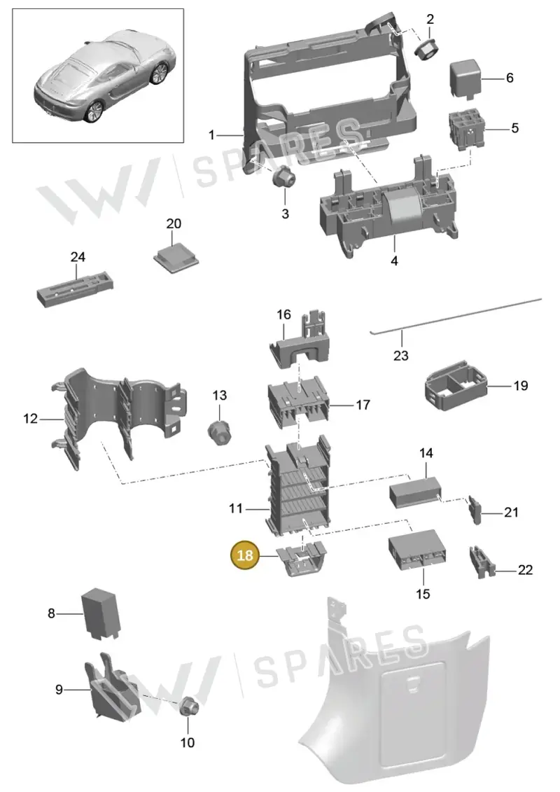 99161012000 — Porsche Cayman (2013-2016) diagram p40902000, position 18