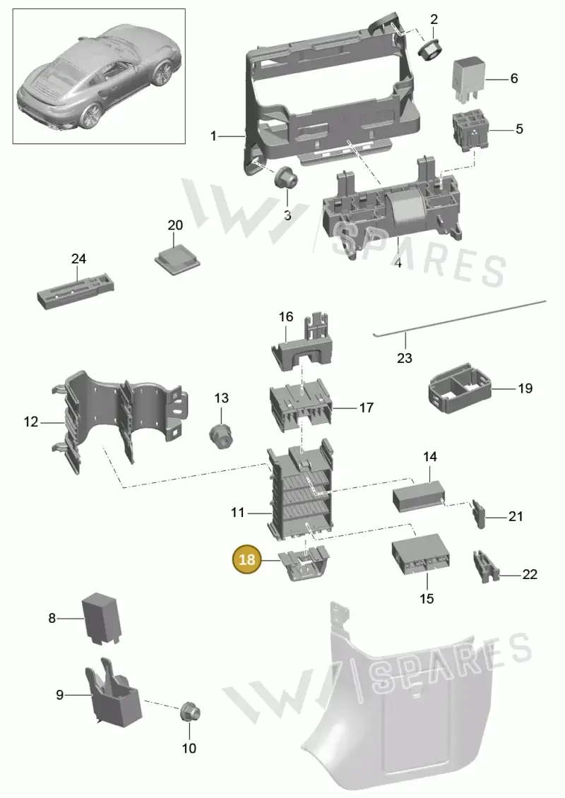 99161012000 — Porsche GT2 RS Clubsport (2013-2020) diagram p42902000, position 18