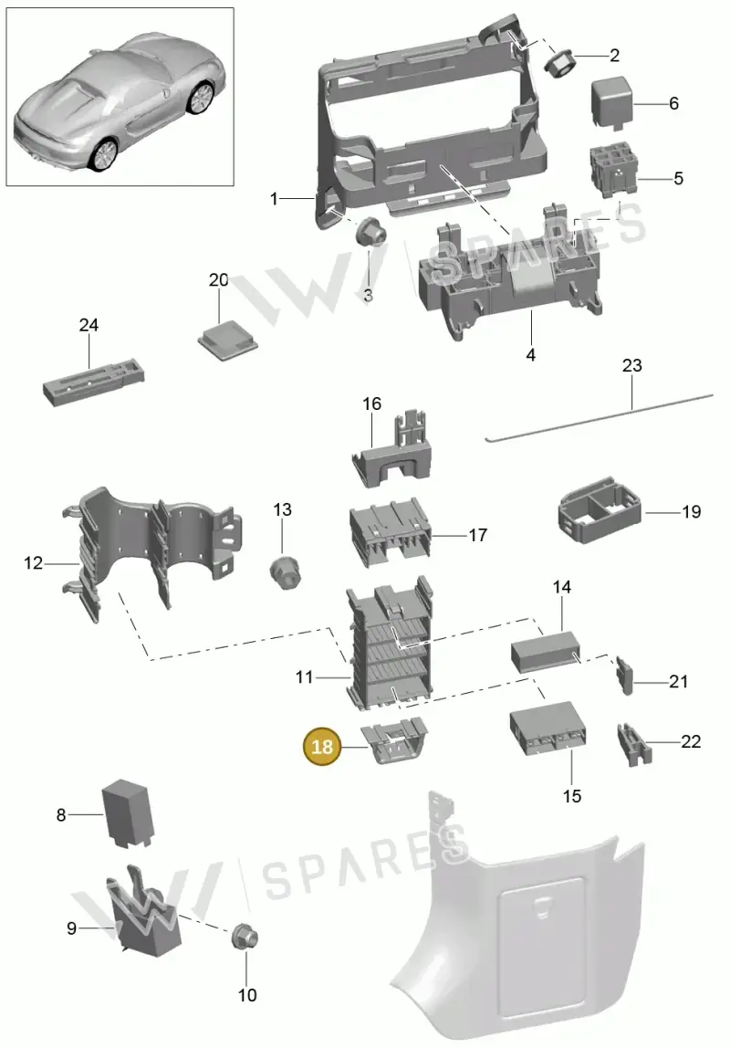 99161012000 — Porsche Boxster Spyder (2015-2016) diagram p46902000, position 18
