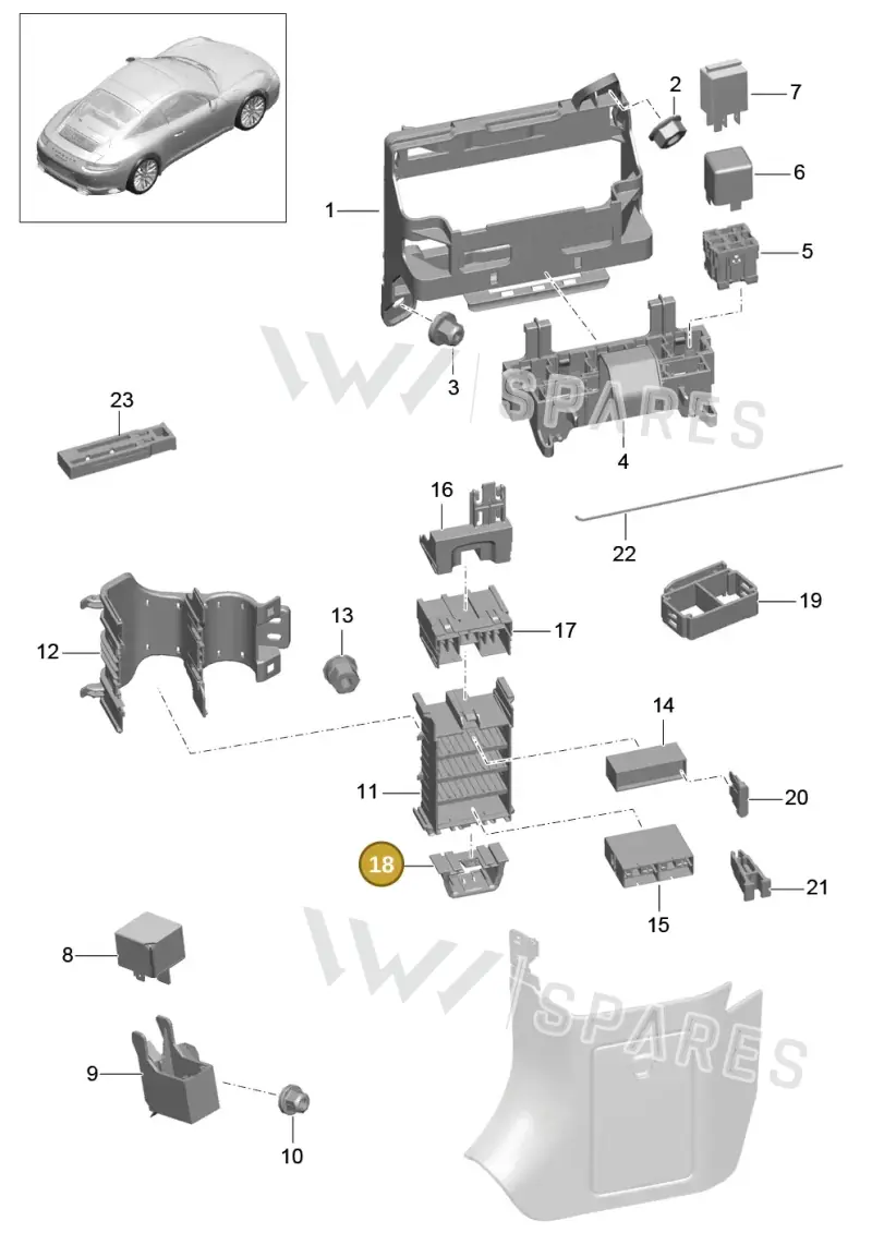 99161012000 — Porsche 911 (2016-2019) diagram p47902000, position 18