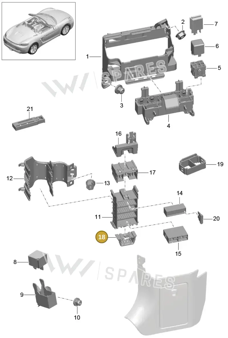99161012000 — Porsche Boxster (2016-2019) diagram p48902000, position 18