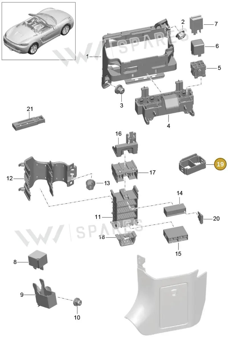 99161012700 — Porsche Boxster (2016-2019) diagram p48902000, position 19