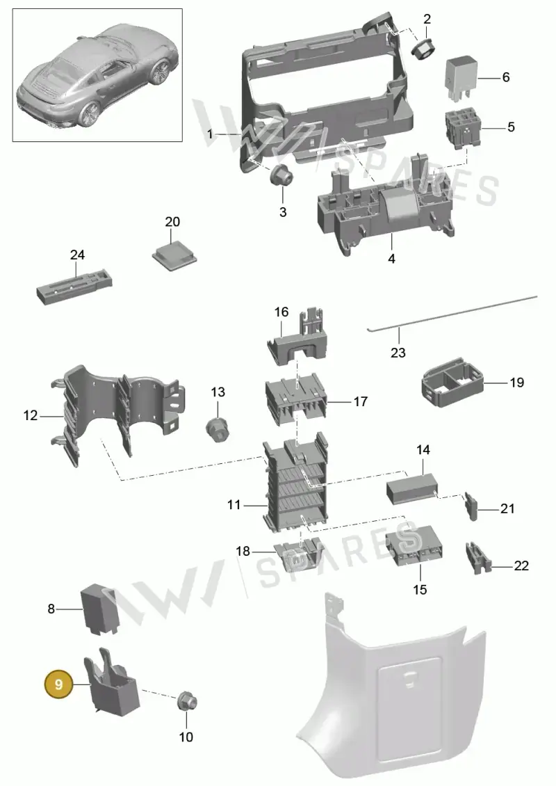99161015100 — Porsche GT2 RS Clubsport (2013-2020) diagram p42902000, position 9