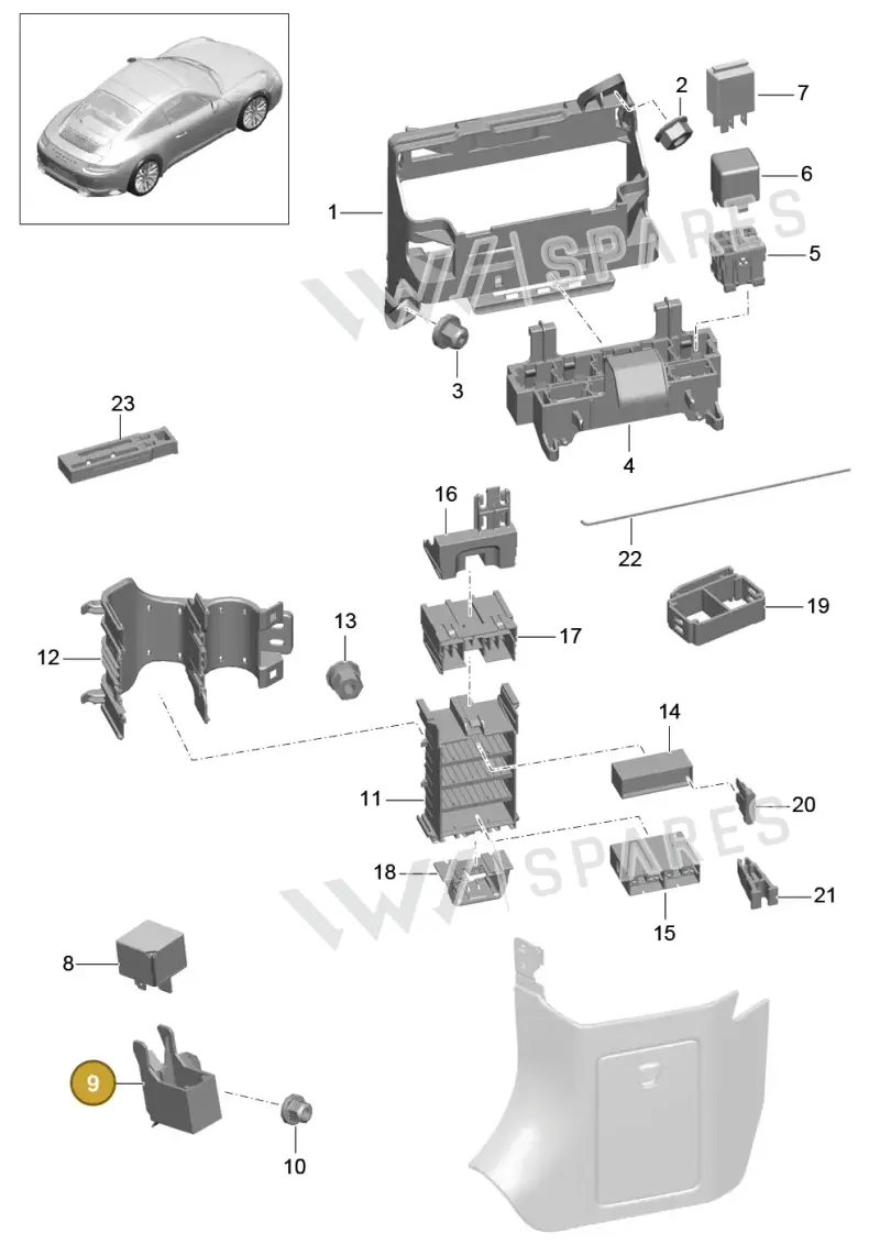 99161015100 — Porsche 991 II Carrera 4 (2016-2019) diagram p47902000, position 9