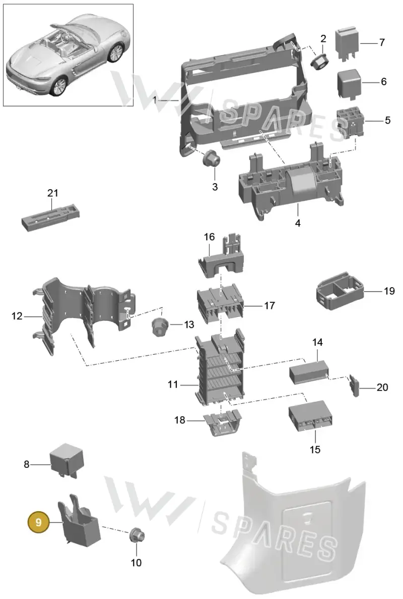 99161015100 — Porsche Boxster (2016-) diagram p48902000, position 9