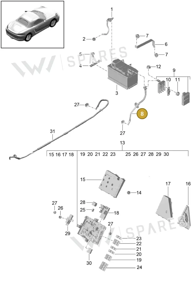 99161101302 — Porsche Boxster (2016-) diagram p48902006, position 8