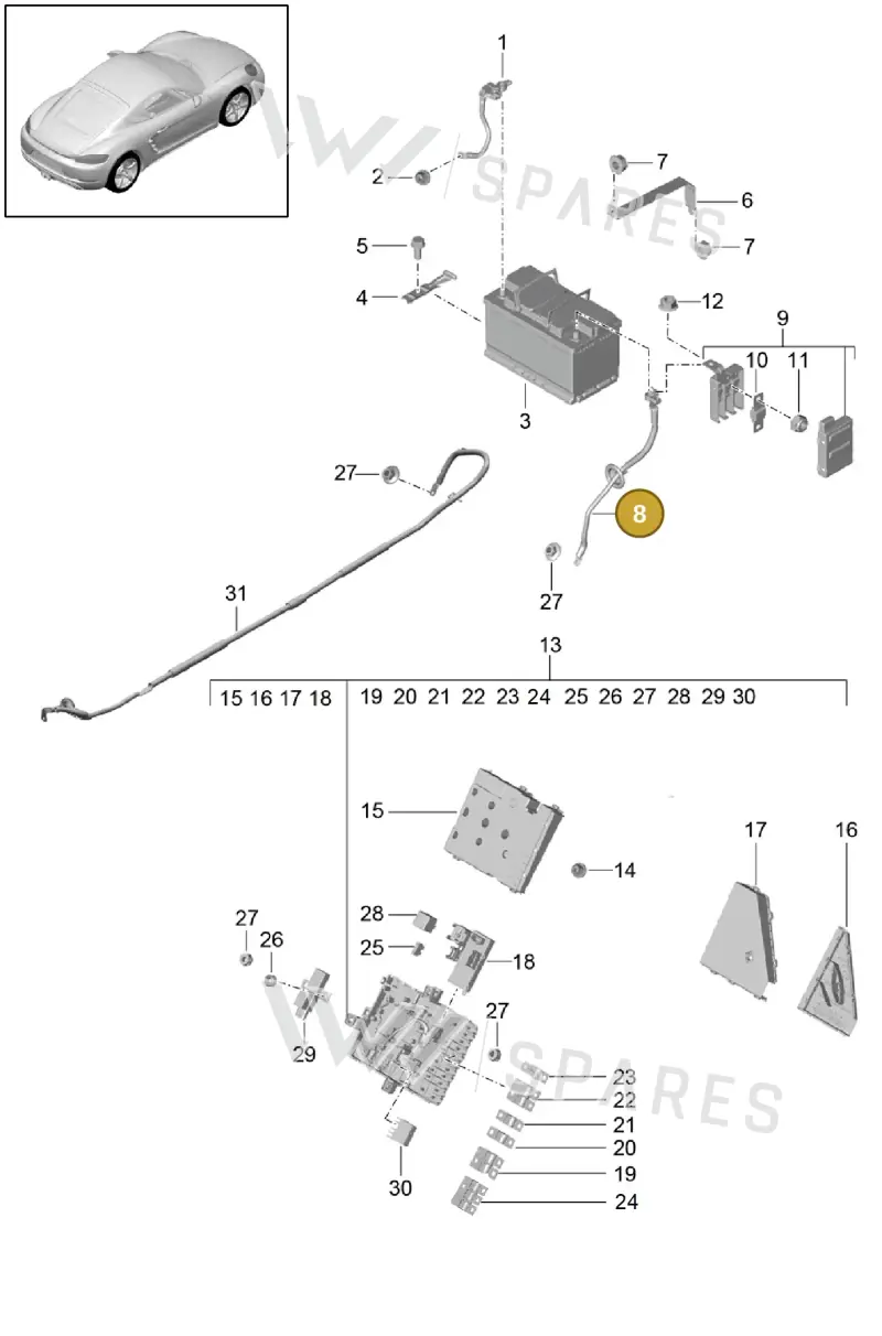 99161101302 — Porsche Cayman (2016-) diagram p50902006, position 8