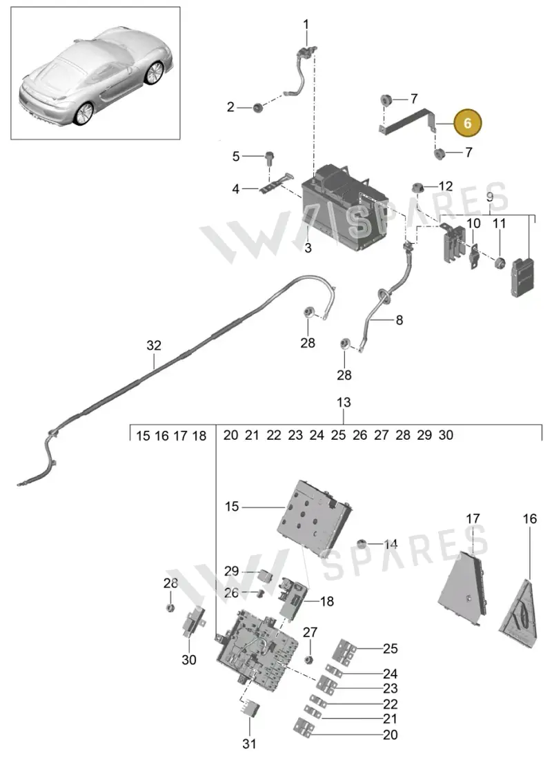 99161121200 — Porsche Cayman GT4 (2015-2016) diagram p45902006, position 6