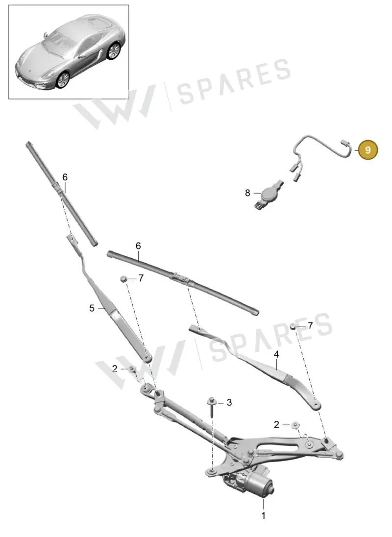 99161269100 — Porsche Cayman (2013-2016) diagram p40904000, position 9
