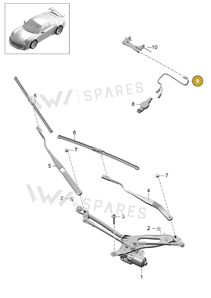 99161269100 — Porsche 991 R (2013-2020) diagram p41904000, position 9