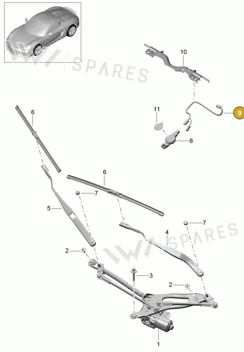99161269100 — Porsche Boxster Spyder (2015-2016) diagram p46904000, position 9