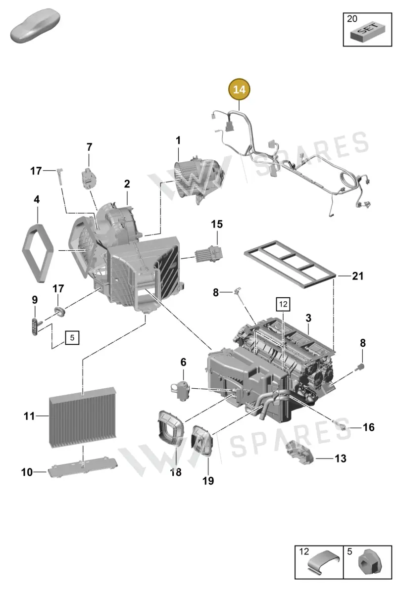 99161272300 — Porsche Boxster Spyder (2019-2020) diagram p55814000, position 14