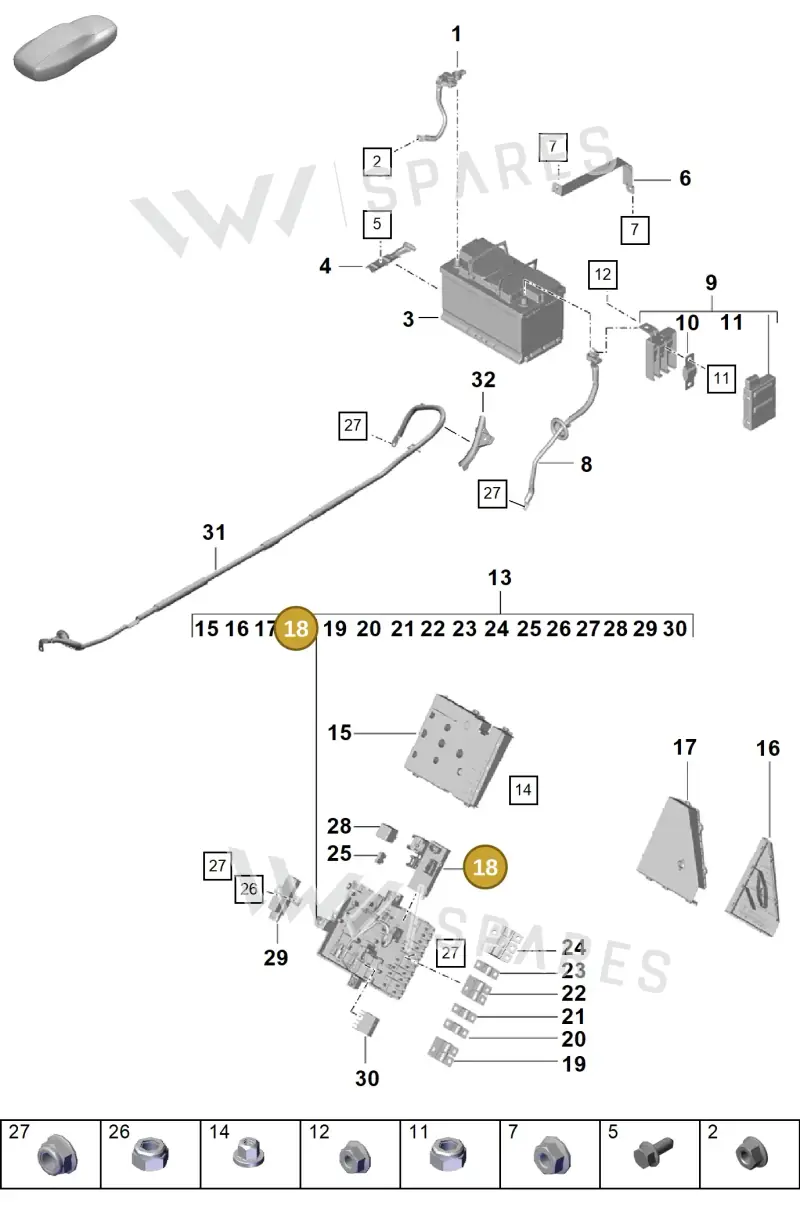 99161807501 — Porsche Boxster Spyder (2019-2020) diagram p55902060, position 18