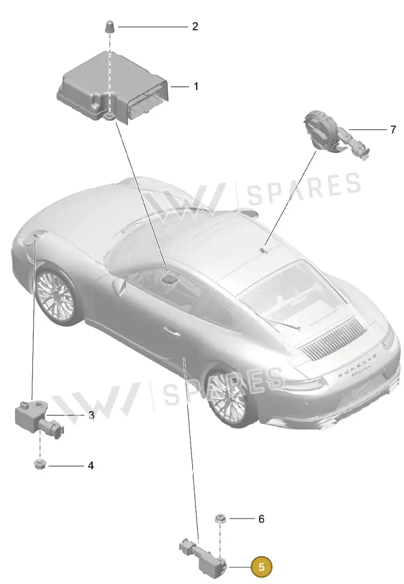 99161822101 — Porsche 911 (2016-2019) diagram p47901005, position 5