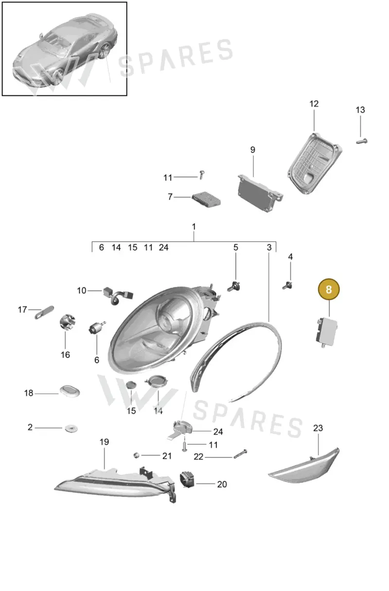 99161832303 — Porsche GT2 RS Clubsport (2013-2020) diagram p42000005, position 8