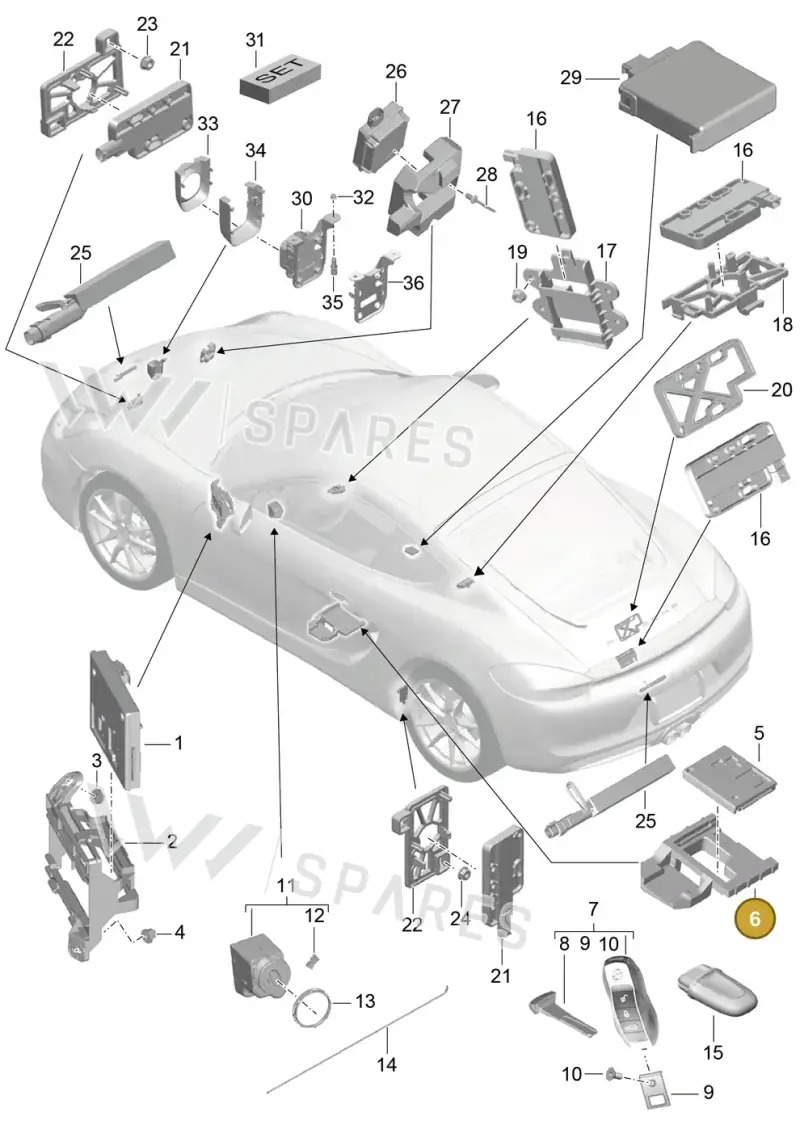 99161832500 — Porsche Cayman (2013-2016) diagram p40901004, position 6