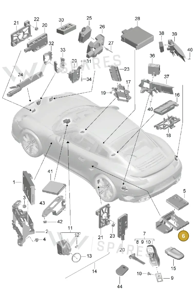 99161832500 — Porsche GT2 RS Clubsport (2013-2020) diagram p42901004, position 6