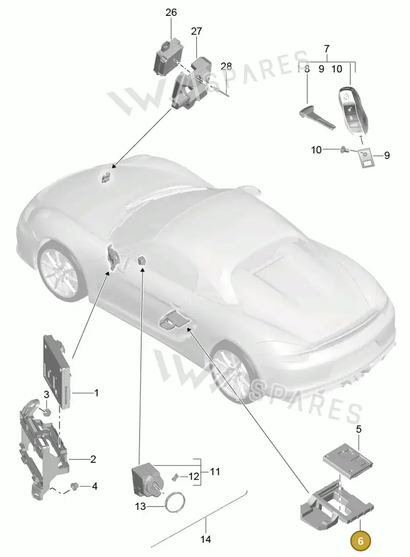 99161832500 — Porsche Boxster Spyder (2015-2016) diagram p46901004, position 6