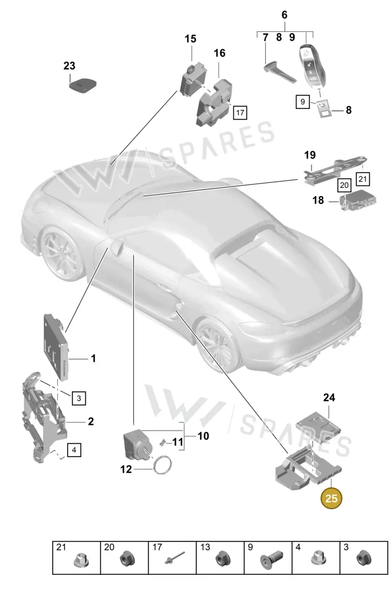 99161832500 — Porsche Boxster Spyder (2019-2020) diagram p54901040, position 25