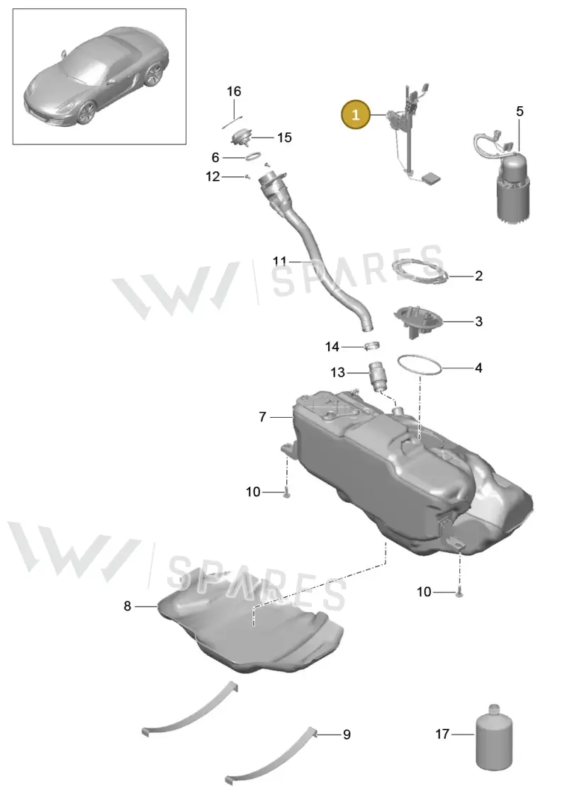 99162083100 — Porsche Boxster (2012-2016) diagram p39201000, position 1