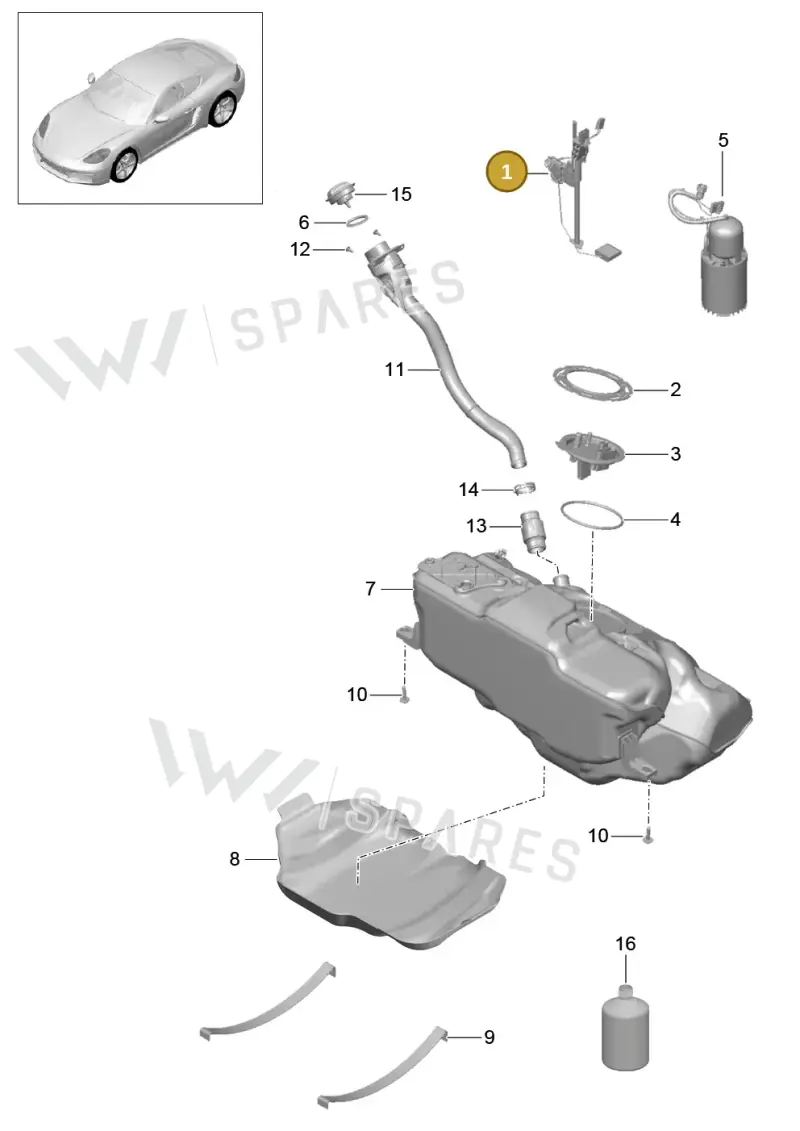 99162083100 — Porsche Cayman (2016-2019) diagram p50201000, position 1