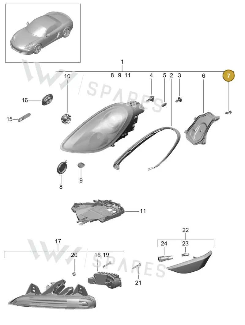 99163137700 — Porsche Boxster (2012-2016) diagram p39905000, position 7