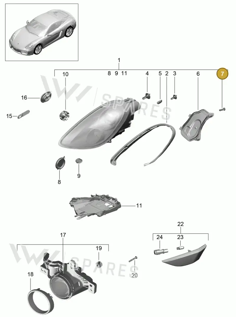 99163137700 — Porsche Cayman (2013-2016) diagram p40905000, position 7