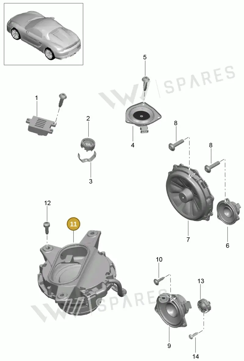 99164556600 — Porsche Boxster Spyder (2015-2016) diagram p46911005, position 11