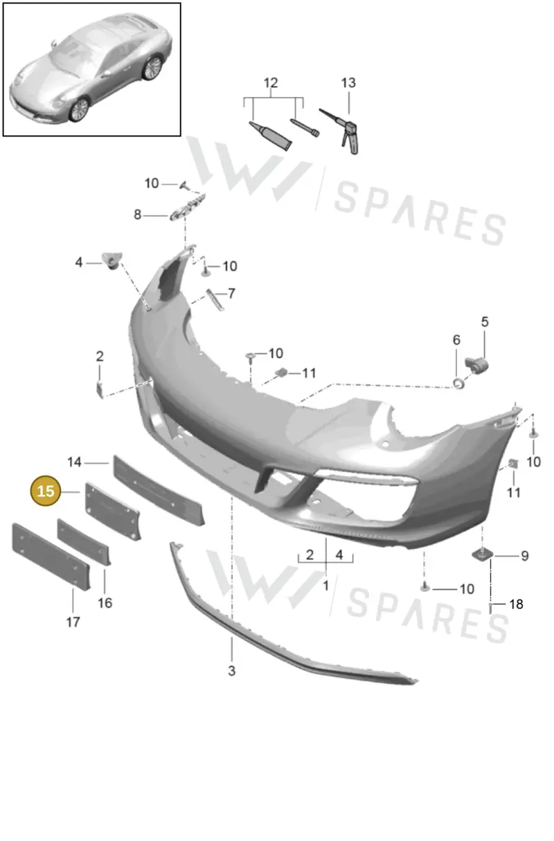 991701051021E0 — Porsche 911 (2016-2019) diagram p47802000, position 15