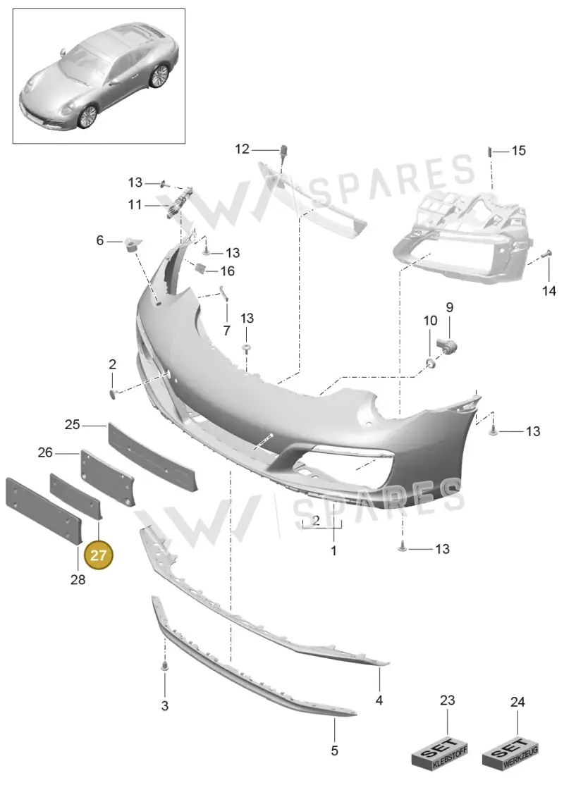 99170105118OK1 — Porsche 911 (2016-2019) diagram p47802000, position 27
