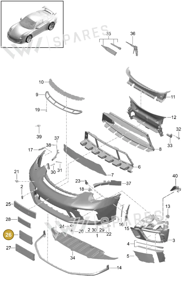 99170105182OK1 — Porsche 911 (2013-2020) diagram p41802000, position 26+33