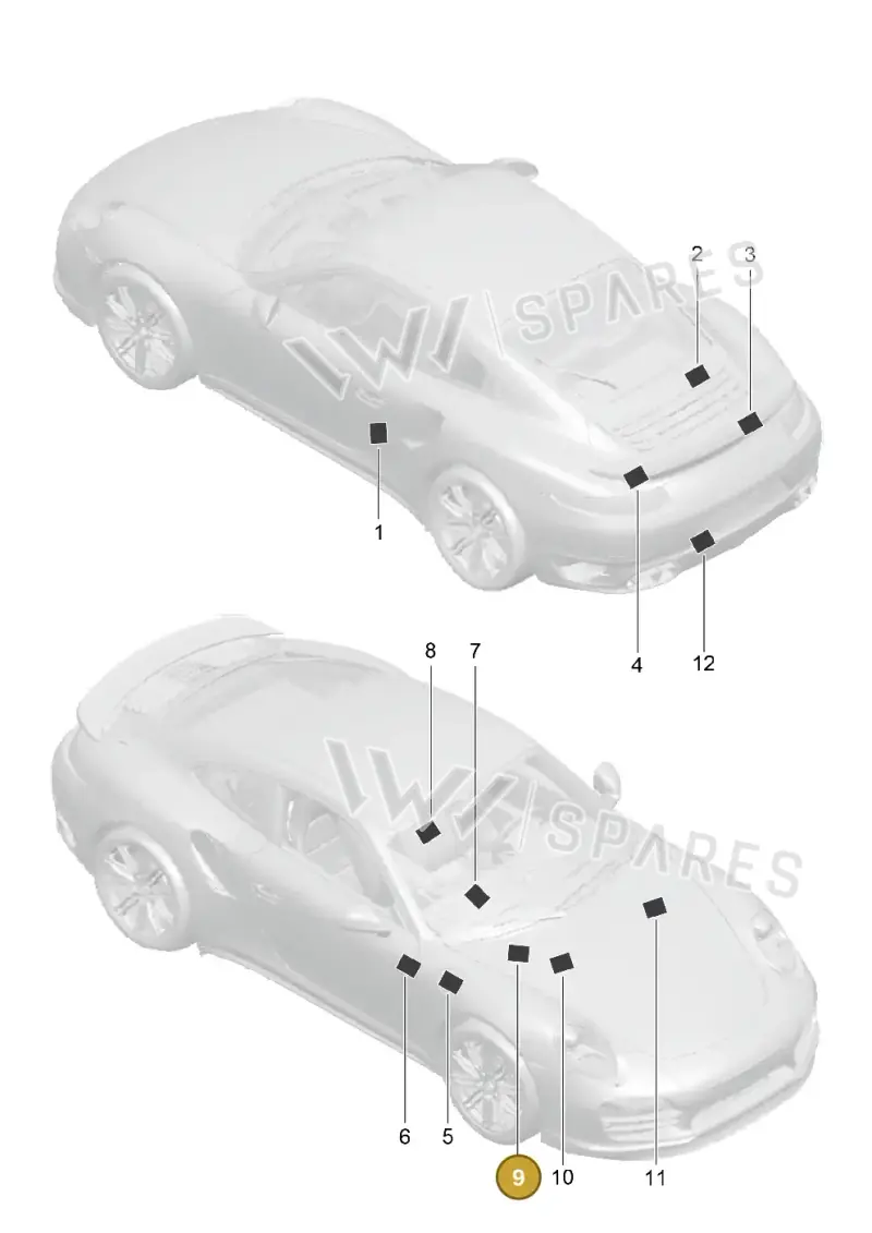 99170152100 — Porsche GT2 RS Clubsport (2013-2020) diagram p42001005, position 9
