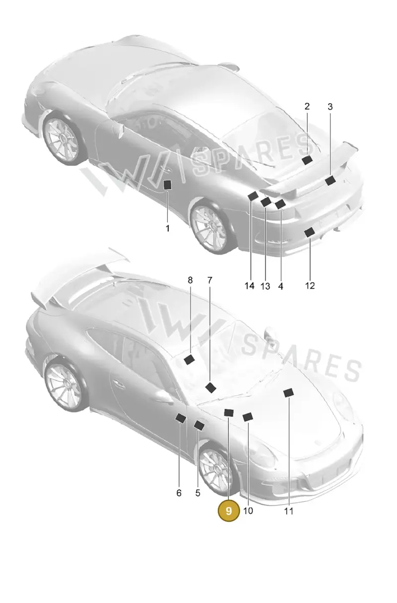 99170152100 — Porsche 911 (2013-2020) diagram p41001005, position 9