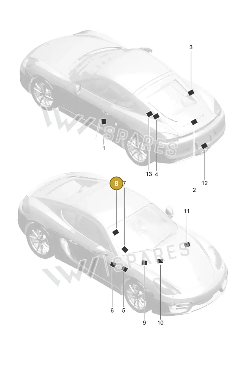 99170153100 — Porsche Cayman (2013-2016) diagram p40001005, position 8